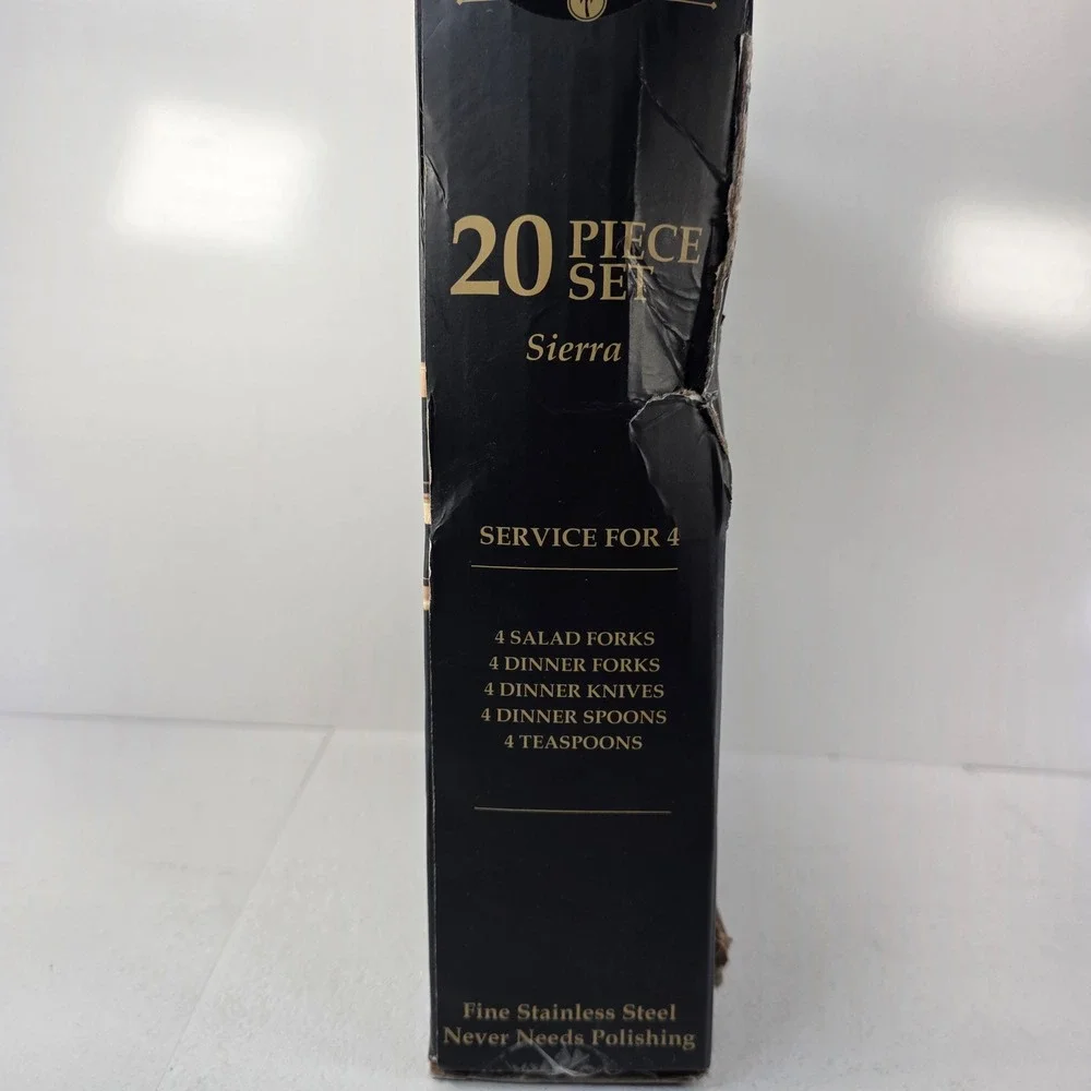 20 Piece Bombay Sierra Gold Flatware Hammered Stainless Steel BF71724